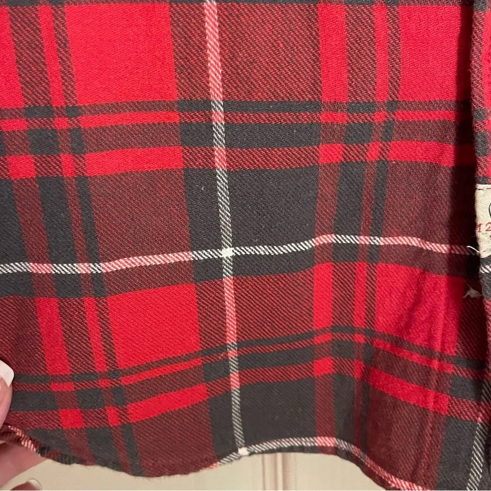 AMERICAN LIVING Long Sleeve Red Flannel Snap up Shirt Size Large - Picture 5 of 10